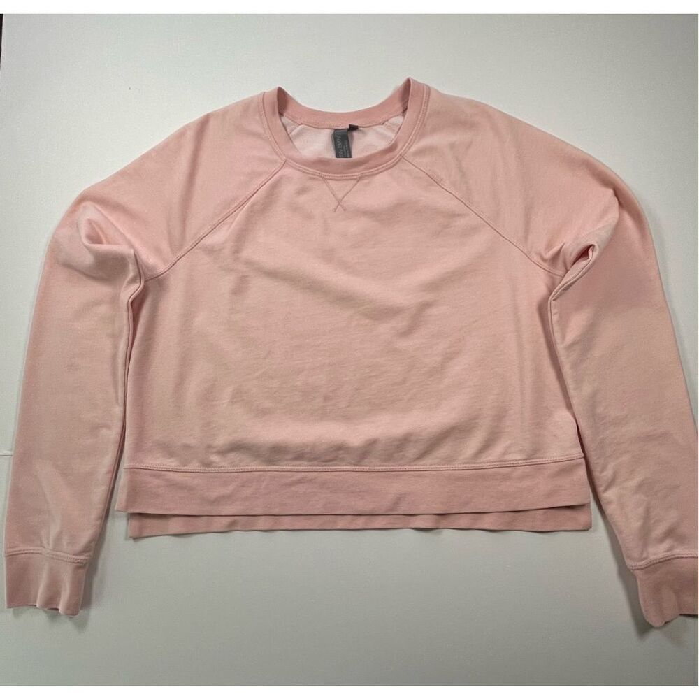 Sweaty Betty Chelsea Cropped Long Sleeve French Terry Peach Pink Size Large EUC - Picture 4 of 9